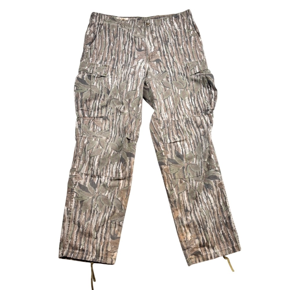 Vintage Cabelas Realtree Timber Tree Bark Camo Cargo Pants Mens Large Long Hunt